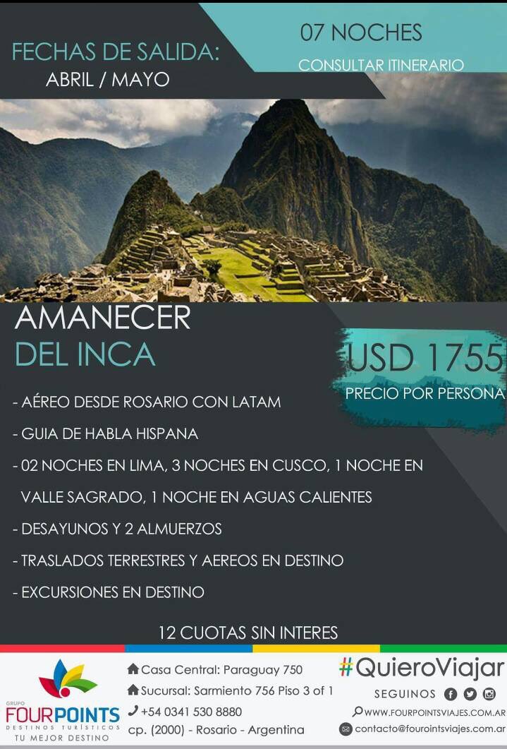 G_FourPoints's tweet photo. Consultas a:contacto@fourpointsviajes.com.ar 
Nuestro Telefono: 0341-5308880
Casa Central: Paraguay 750 o Sucursal Sarmiento 756 piso 3 of 1 https://t.co/KqRRygQXEp