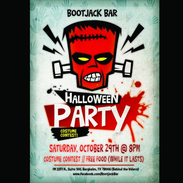 EmbarkMarketing's tweet photo. Halloween Flyer we did for #BootjackBar! π Contact us today for all your bar or restaurant's graphic design needs. https://t.co/tT055tpWKv