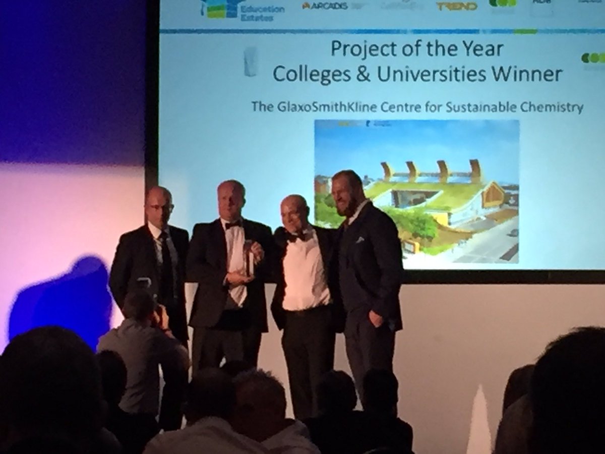 FDGArchitects's tweet photo. Delighted our building, The GSK Centre for Sustainable Chemistry has won 'Project of the Year @EduEstates Awards! #EduEst16 #architecture https://t.co/HP3YlKHtfs