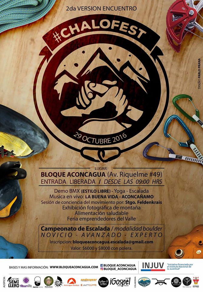 stgofeldenkrais's tweet photo. El sábado 29 de octubre, participaremos de #ChaloFest 2016 2da versión del Encuentro de Escalada en San Felipe #BloqueAconcagua : ) https://t.co/cR0XWBbVSf