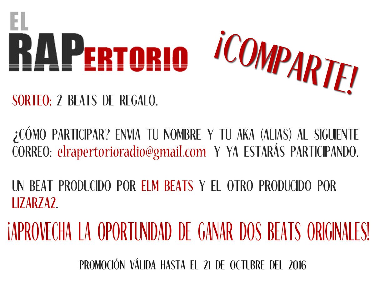 RAPertorioradio's tweet image. activo con esto..solo envía tu información al correo!!