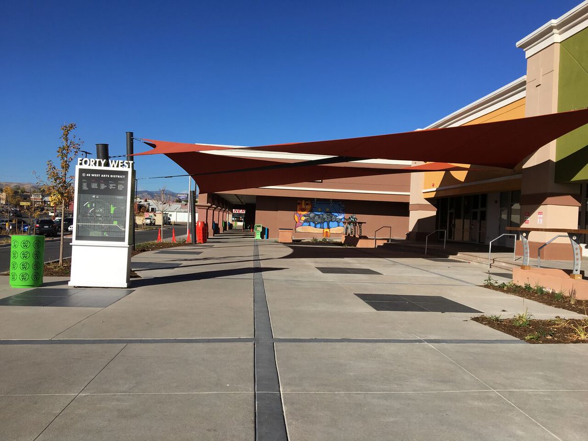 Brand new shade sails are installed at the new public park at #LamarStationPlaza along #WestColfax!