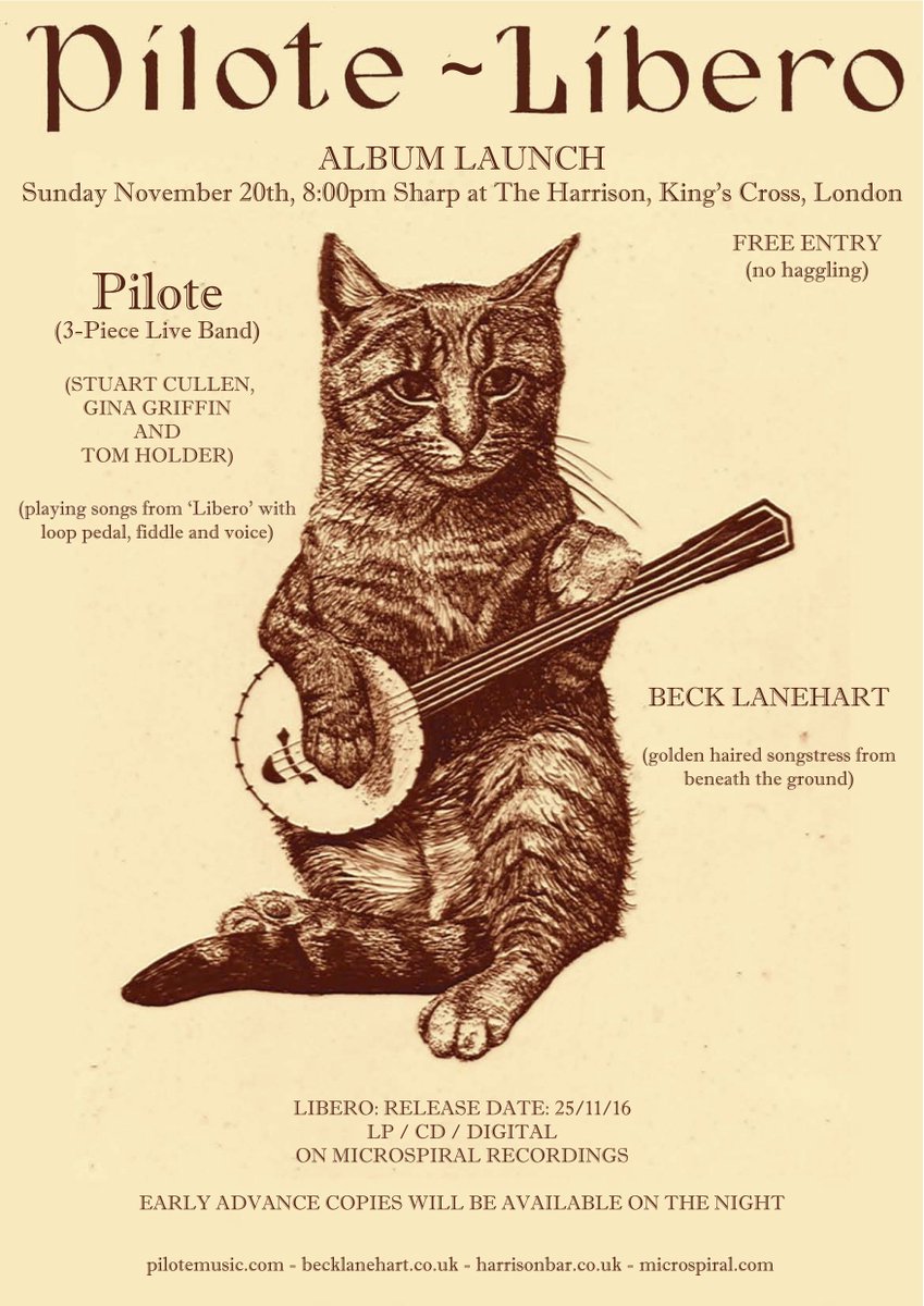 BiGiAMPR's tweet photo. Traditional Americana &amp; classic songwriting meets contemporary electronic production @Pilote_Music album launch at @TheHarrisonFolk 20th Nov https://t.co/vh92vZK4y1
