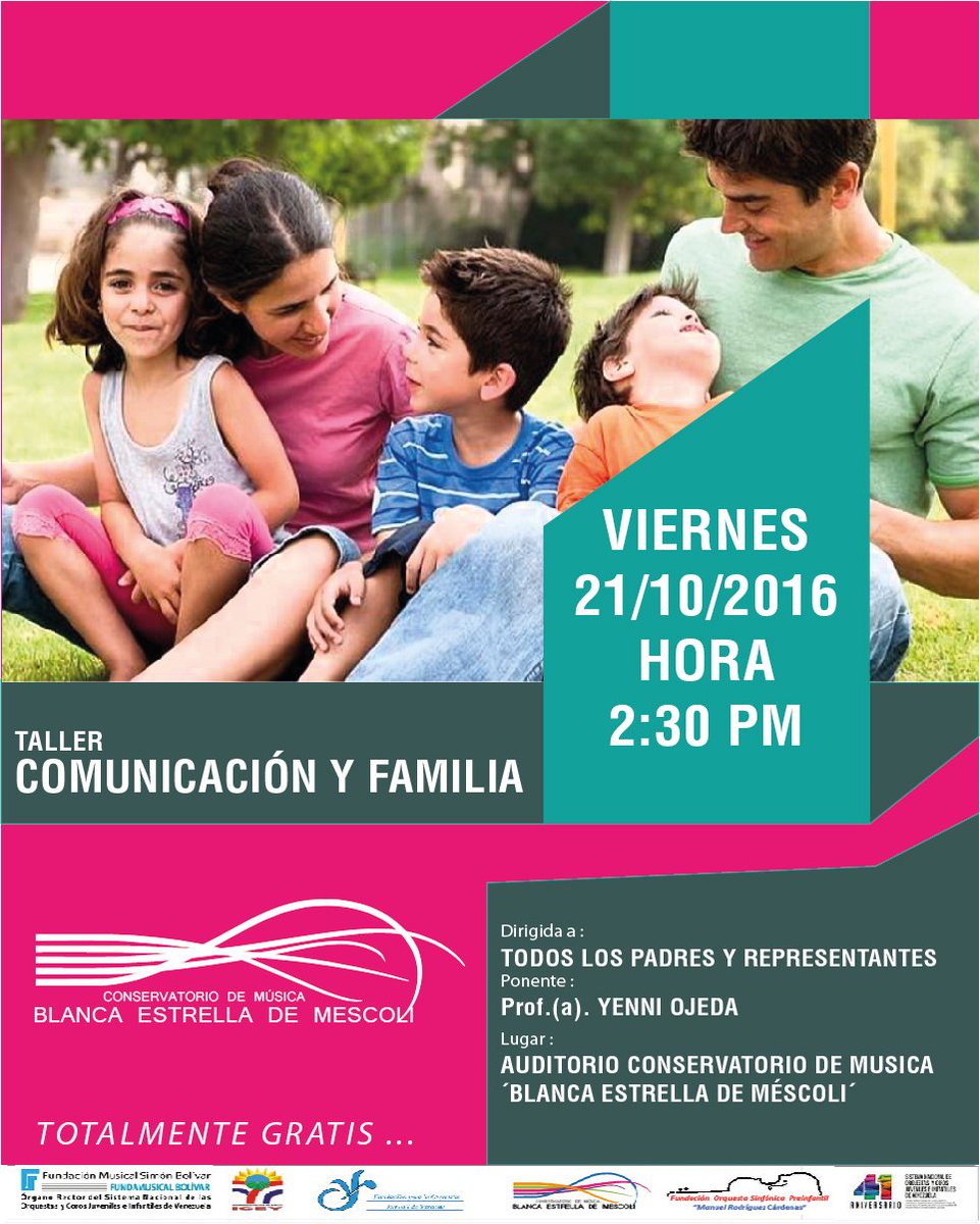 Taller : COMUNICACIÓN Y FAMILIA
día: VIERNES 21/10/16
hora : 2:30 PM
TOTALMENTE GRATIS ......