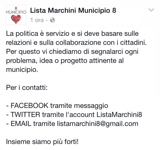 listamarchini8's tweet photo. Insieme siamo più forti! #ListaMarchini8 #ÈunproblemaNOSTRO https://t.co/RsezZL3ugy