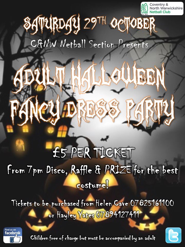 CNWSCNetball's tweet photo. Contact us for tickets!!!!! #Halloween #bearsloveasocial https://t.co/qQcc7uzsBB
