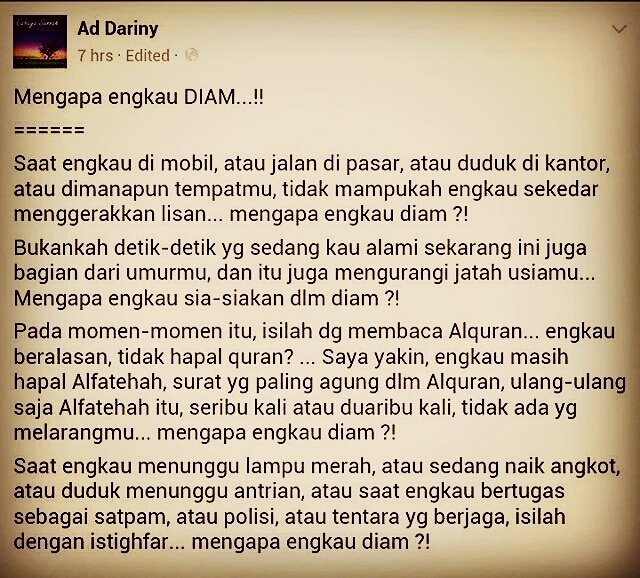 bbg_alilmu's tweet photo. Dzikir, dzikir, dzikir... dan dzikir... not a minute, not an hour goes by without DZIKIR... https://t.co/au0eij1lAZ