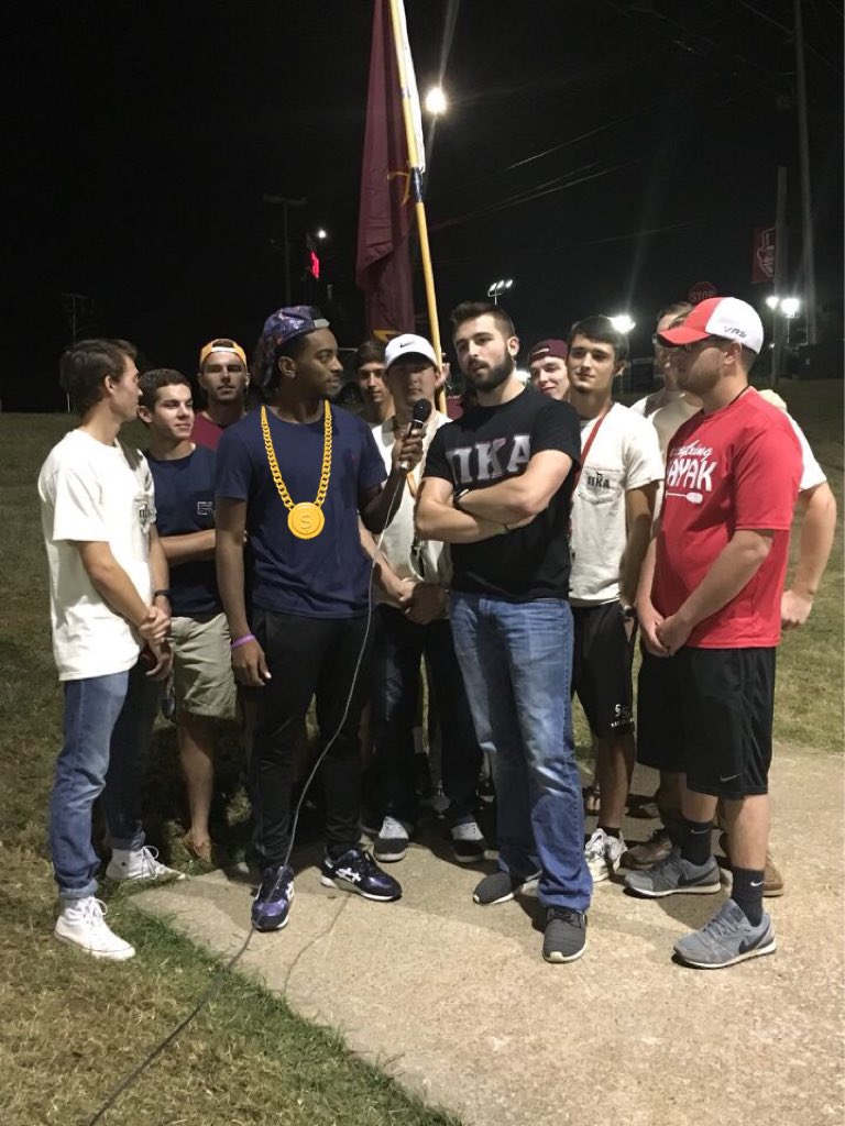 APSUAngels's tweet photo. Check out Emmanuel, one of our hosts, hosting it up tonight at the bonfire! @_AyooManny 🎉#AustinsAngels #LetsGoPeay #PeayPride #Govs https://t.co/s0WSuvVXxB