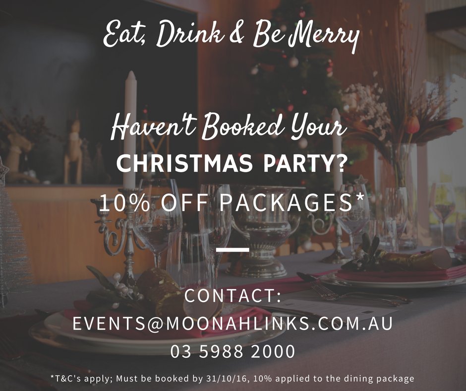 Book your Xmas party at Moonah Links #christmasparty