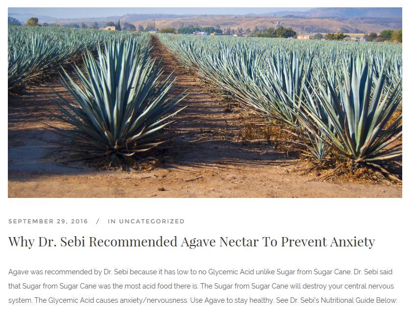 ShunnSims's tweet photo. Sugar from Sugar Cane will immediately attack your central nervous system and cause anxiety.Use #Agave and here is why you should!#HEALTH https://t.co/v7F4qluH0Z