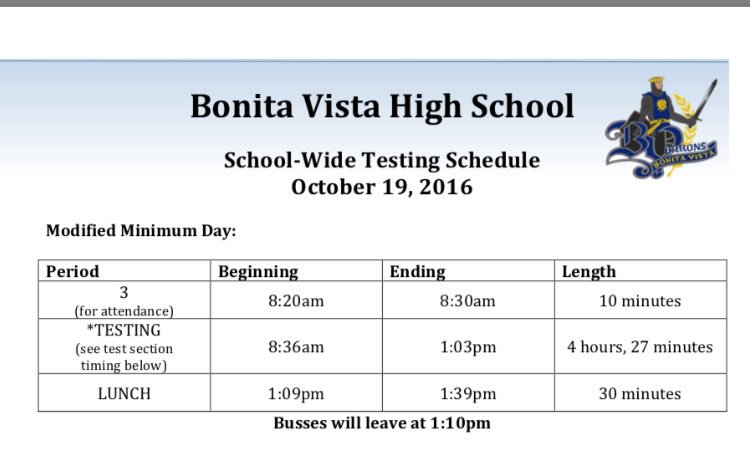 BVHS_ASB's tweet photo. BARONS HERE IS THE SCHEDULE FOR TOMOROROW❗️���️ https://t.co/rIOvxRXeyY