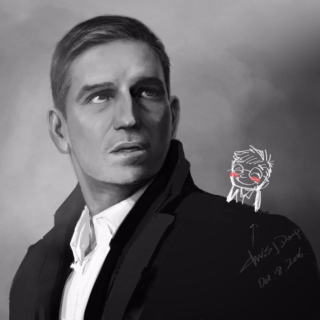 AnthonyDongKY's tweet photo. #JimCaviezel  portrait as an assignment for my digital painting course. put myself into it LOL https://t.co/HeeI6Z7LD4