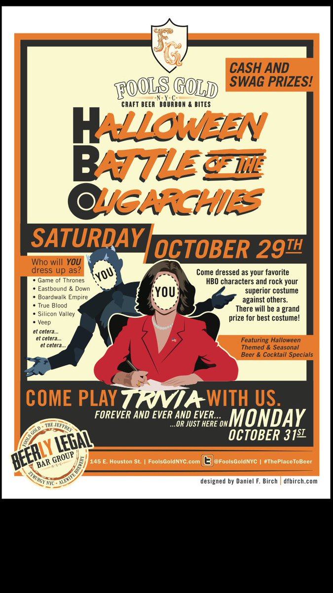 FoolsGoldNYC's tweet photo. Join us Sat Oct 29th for our #halloween party. Cash prizes for best dressed with spooky #cocktails &amp; #beers #boo https://t.co/1bbWMoqsAl