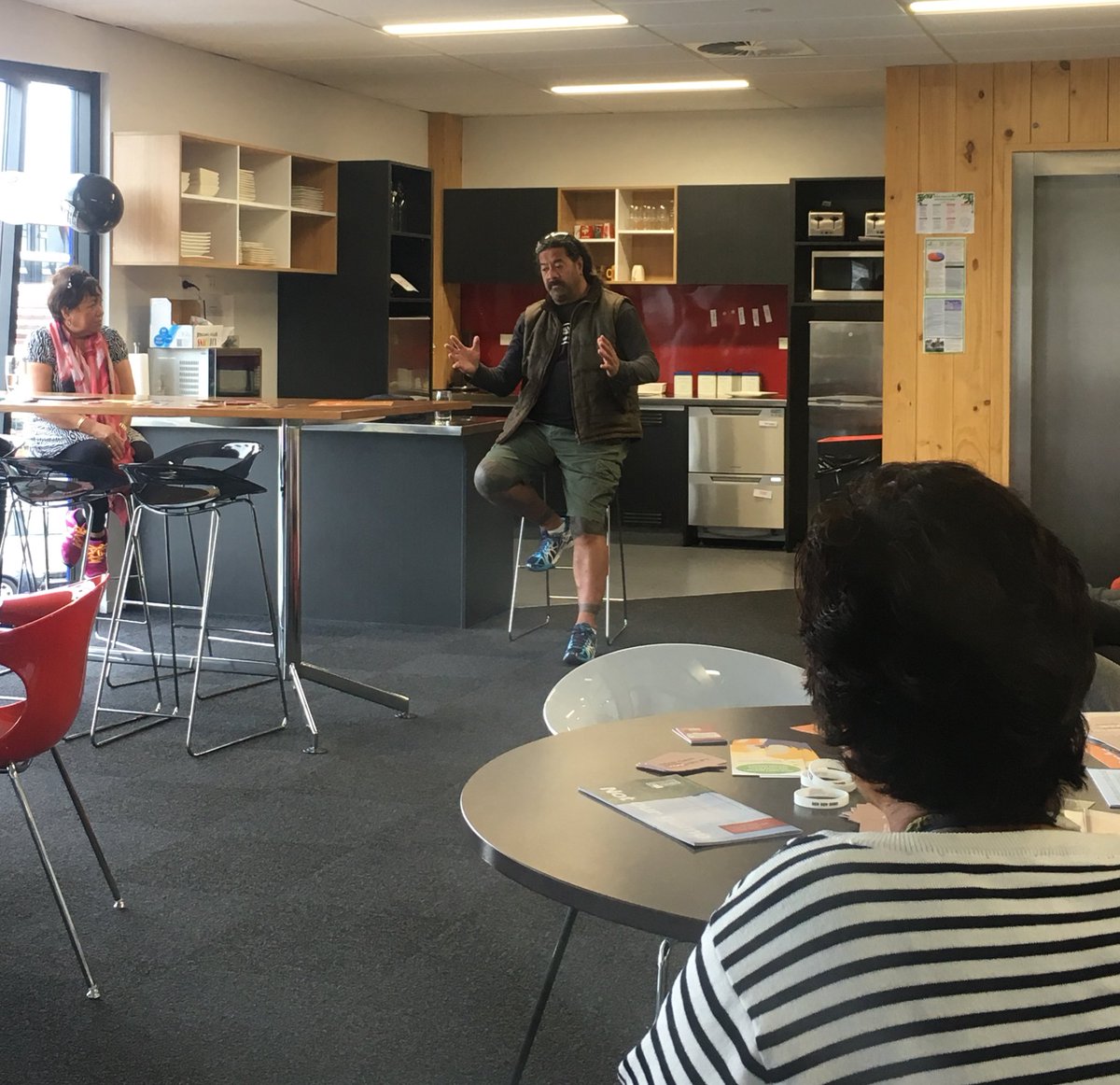 ItsNotOK_NZ's tweet photo. INO champion @VicTamati sharing his story at @ACCNZ in Rotorua this morning. Violence was normal growing up, but change is possible #safeman https://t.co/CfvGcw5yrS