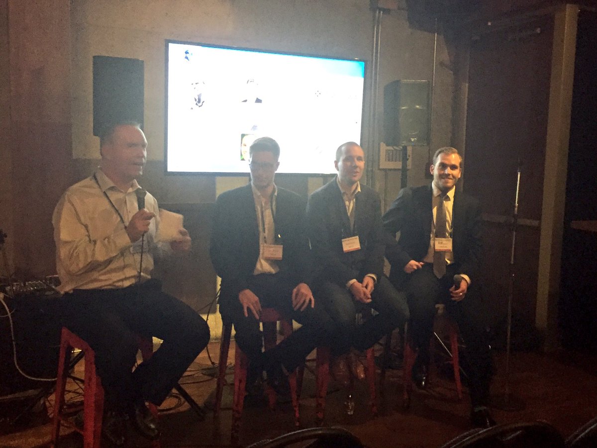 NCFACanada's tweet photo. Panel debunking #EquityCrowdfunding myths with Ryan @OurCrowd David @considerfunding &amp; Geoff Dittrich. Moderator Bret Conkin CrowdfundSuite https://t.co/yRly6MS80S