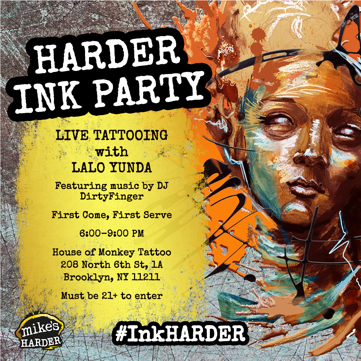 DIRTYFINGER's tweet photo. THURSDAY, catch me DJing at @houseofmonkeyt for #InkHARDER with @lalotattoos, @HARDER & @ConeyShack RSVP is limited! https://t.co/u8g1wr6VBj https://t.co/0OMdmTBBYz