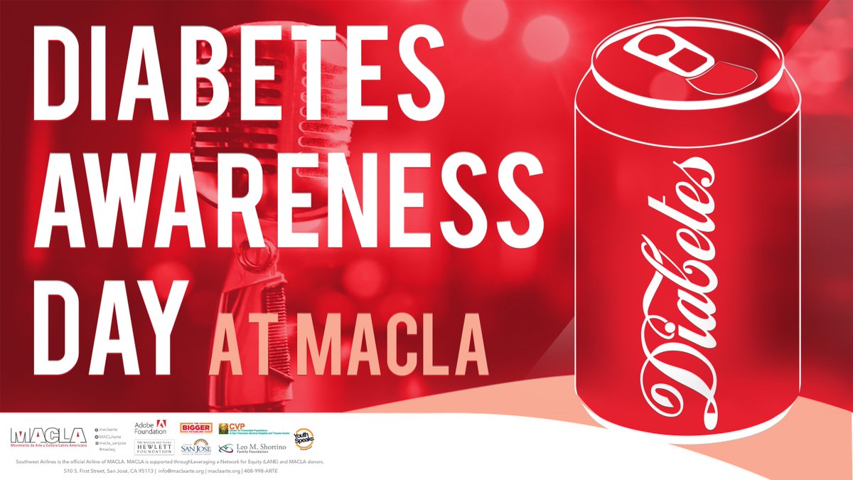 MACLAarte's tweet photo. Diabetes Awareness Day is Sat, Oct 22, 12-2pm! Free diabetes screenings, slam poetry, music, & more! #maclasj #dmcstudio #diabetesawareness https://t.co/t9THFjGR0E