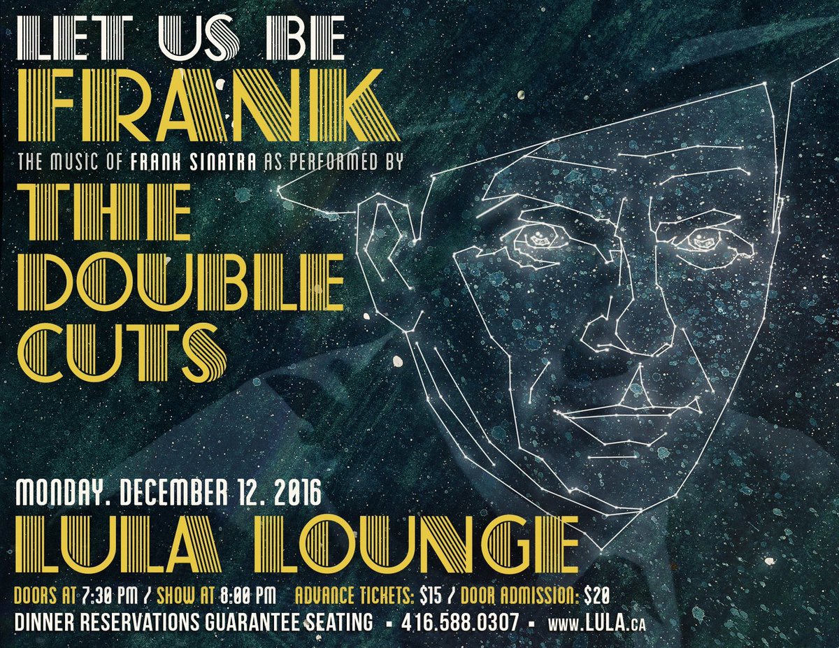 The Double Cuts (@thedoublecuts) on Twitter photo Let Us Be Frank - The music of Frank Sinatra as performed by The Double Cuts! Dec 12th <a href="/lulalounge/">Lula Lounge</a> TICKETS: facebook.com/events/1583501… Let Us Be Frank - The music of Frank Sinatra as performed by The Double Cuts! Dec 12th <a href="/lulalounge/">Lula Lounge</a> TICKETS: facebook.com/events/1583501…