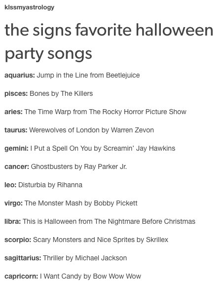 the signs favorite halloween party songs