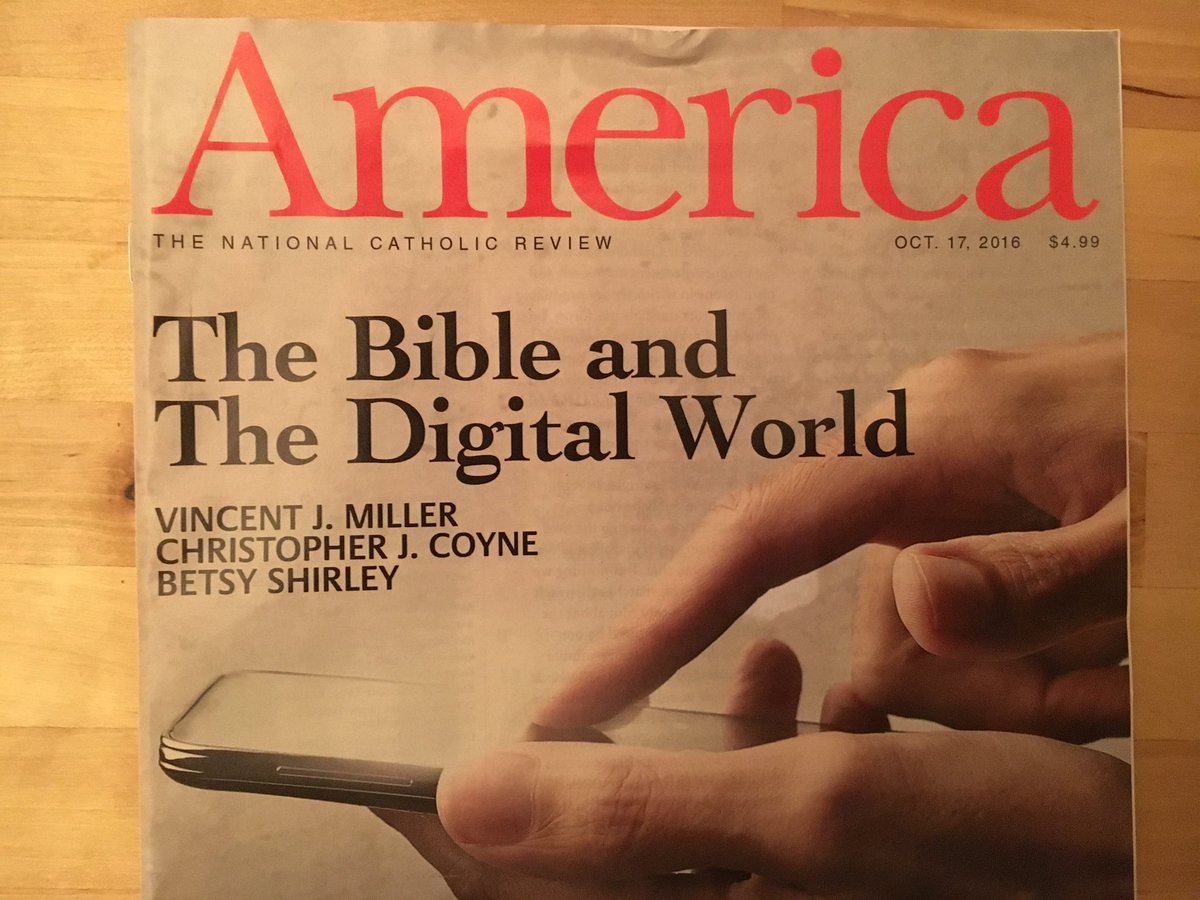 RNowski's tweet photo. SUPER excited to read @BetsyShirley's piece in @americamag. Yeah, I waited to read it in print, not online. #BadMillennial https://t.co/3BlQGTwFiv