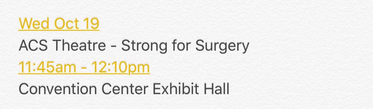 For those who missed the panel session - another opportunity to learn @Strong4Surgery Wed Oct 19 ACS Theatre #ACSCC16 @AmCollSurgeons
