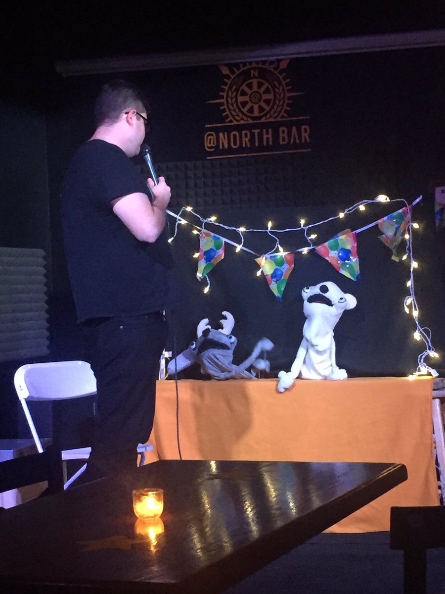 puppetpartychi's tweet photo. @collinabullock teaches the puppets about comedy https://t.co/PeVknt3fDe