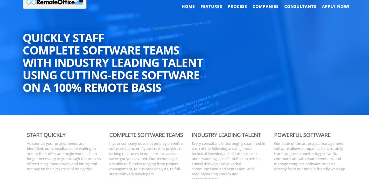 clicksubmit123's tweet image. #GoRemoteoffice provides #remotesoftwaredevelopment teams and a state of art #projectmanagementtool
goremoteoffice.com