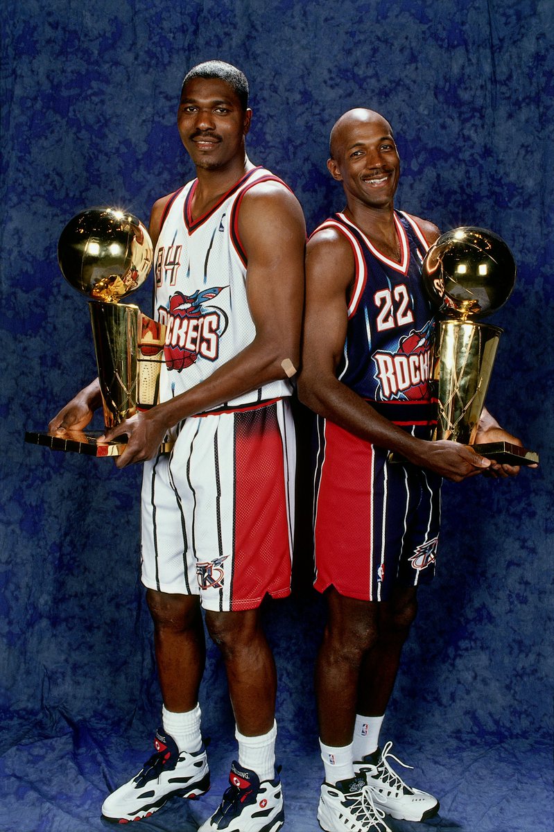 30for30's tweet photo. After #PhiSlamaJama, Clyde Drexler and Hakeem Olajuwon brought Houston a championship... playing together for the @HoustonRockets! https://t.co/V9FVl3H3oy