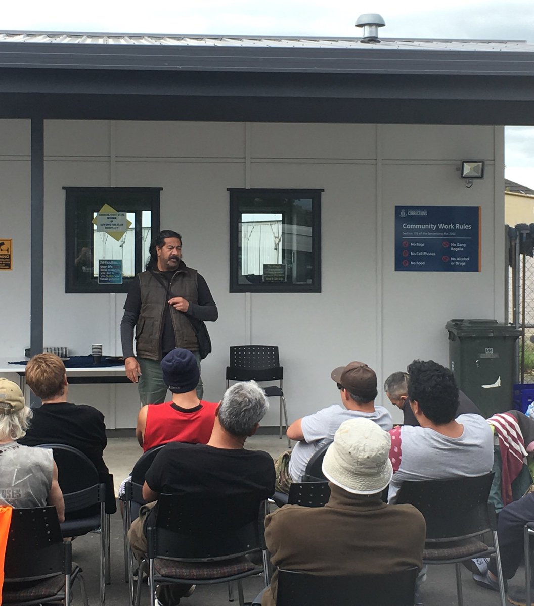 ItsNotOK_NZ's tweet photo. In Kawerau now, @VicTamati sharing his story with community probation. You don't know what you don't know, but change is possible #safeman https://t.co/M3HRrjqeNL