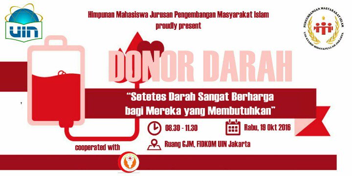 Today Blood Donate at GJM Room Faculty of Da'wa and Communication. See You thare Guys. #ComdevDays2016 #AksiNyata