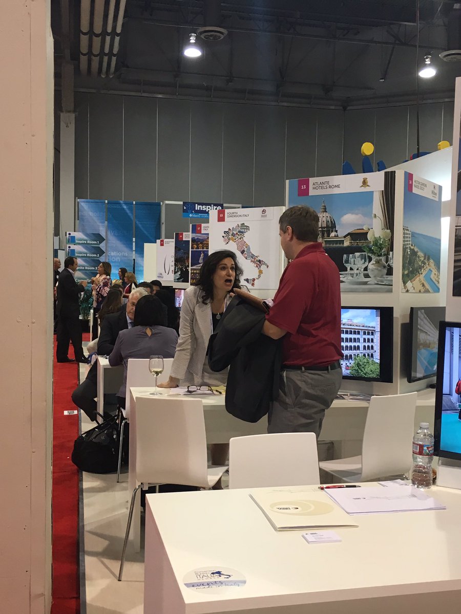 italia_USA_MEX's tweet photo. #IMEX_group 1st day of productive appointments just ended.100s buyers flock to @ENIT_italia booth. Ready for day 2! https://t.co/9eztX27jxi