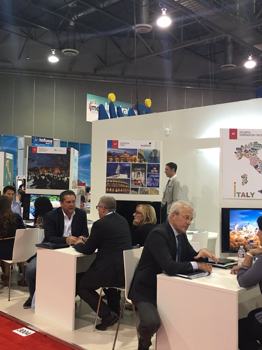 italia_USA_MEX's tweet photo. #IMEX_group 1st day of productive appointments just ended.100s buyers flock to @ENIT_italia booth. Ready for day 2! https://t.co/9eztX27jxi