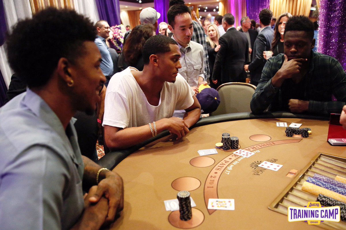 The squad's annual Casino Night benefiting the Lakers Youth Foundation is underway. https://t.co/D7in2x96aG