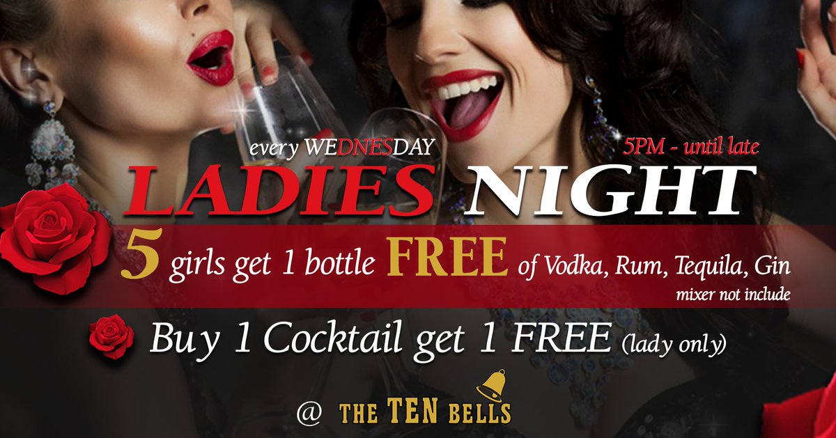 Angkorwgroup's tweet photo. Get ready to have fun tonight girls!
At The Ten Bells FREE bottle for any group of 5 ladies.
It's tonight. https://t.co/eRfkZjgSWs