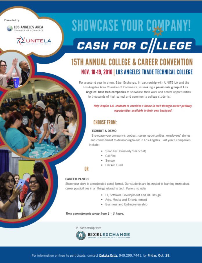 TheHackerFund's tweet photo. Excited to inspire 10k students in the #cashforcollege event hosted by @BixelExchange alongside @Snapchat @CallFire and @sensay #latech https://t.co/DBQiAaB8WR