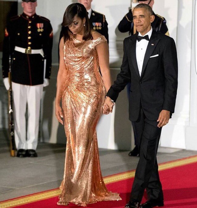 Our 1st Lady and all that beautiful brown skin dipped in rose gold, tho?   She's goin out wit a BANG!!!  #bodyisserved