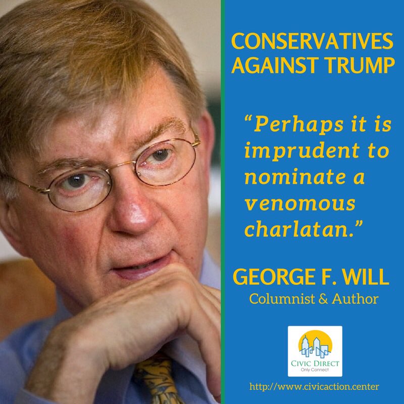 civicdirect's tweet photo. True Cons voiced the most damning criticism. Share with your #conservativeuncle #nevertrump #DumpTrump #georgewill https://t.co/jRuAwpdy4S https://t.co/AFu4c4VD7D