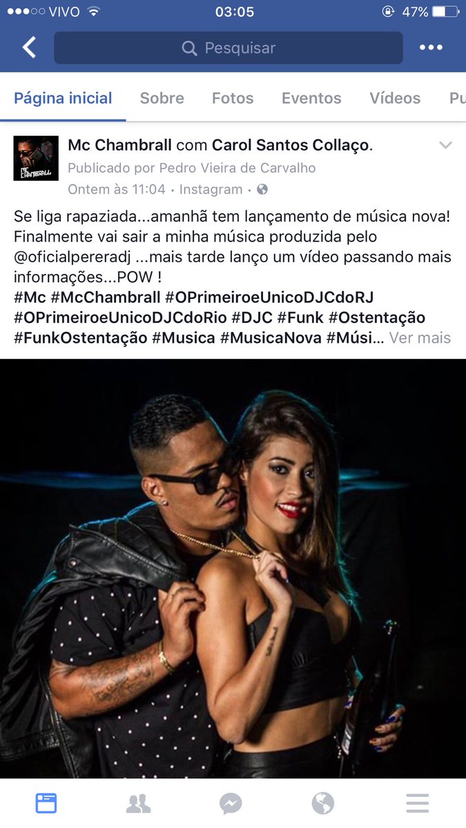 chambrall's tweet photo. Preciso falar mais nada ... #conferem na fan page e hoje as 18:00 no YouTube 😉 @_Carrooll https://t.co/z6TGzc9Bw3