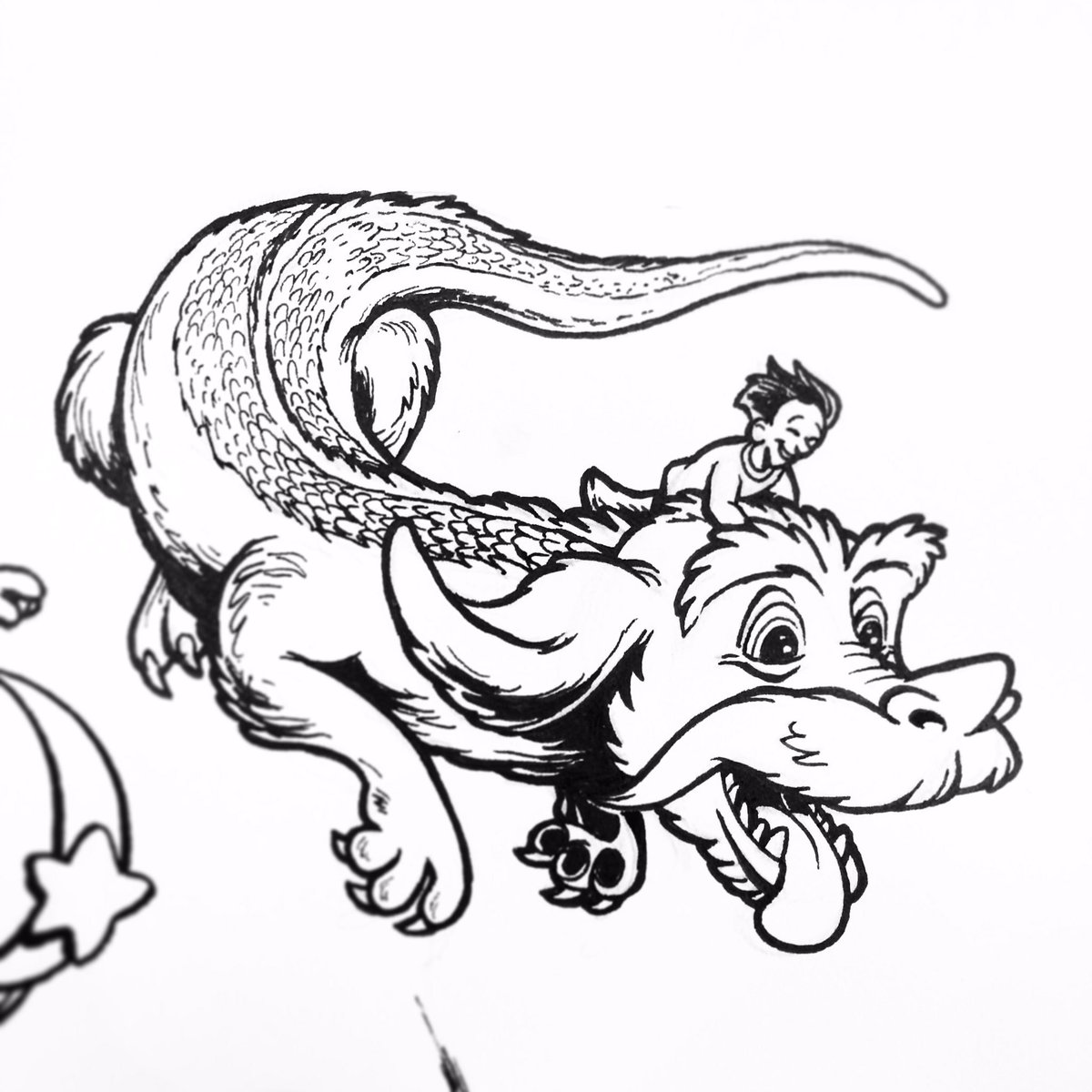 Ryan Terry On Twitter Falkor And Bastian Inktober2016 Inktober Neverendingstory Falkor