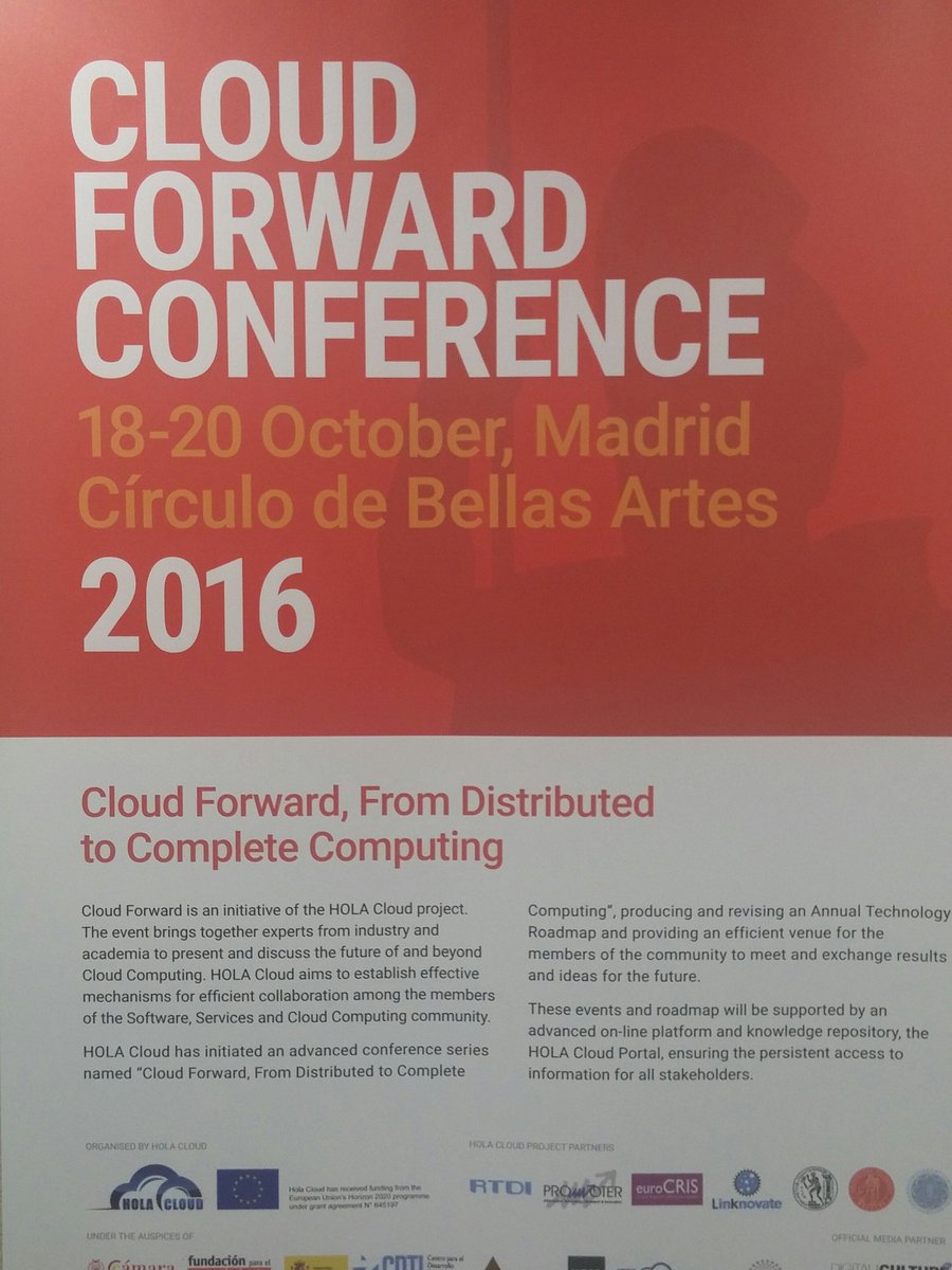 A_GonzalezQuel's tweet photo. @StormCloudsEU at the interesting talks at #CloudForward2016, defining the cloud future.
@HolaCloud @CnectCloud https://t.co/HJ7SVTszLD