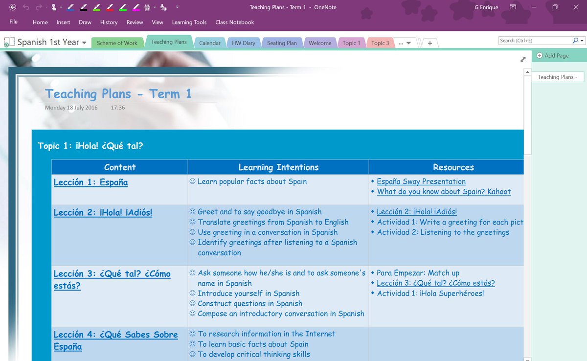 MissGEnrique's tweet photo. Getting resources together in scheme of work w/ #OneNote #AdobeSpark & @piktochart #langchat #mfltwitterati #jcspanish #lcspanish #MIEExpert https://t.co/Pbcx1jI7jn