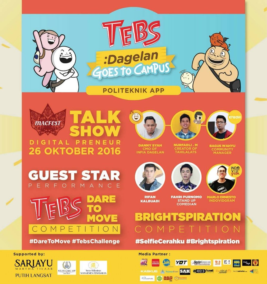 macfestapp's tweet photo. Tabs dagelan goes to campus at Politeknik APP Jakarta
#tabs
#dagelan
#dgtc
#daretomove https://t.co/JGH06bIrBf