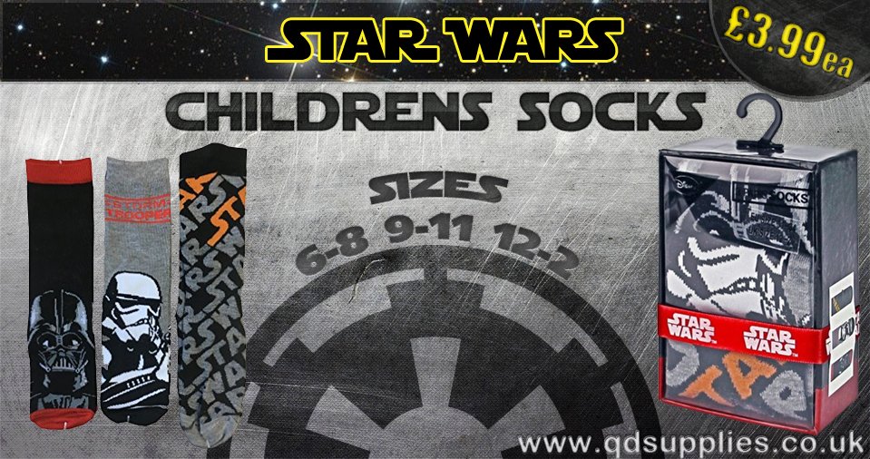qdsupplies's tweet photo. Get your #Imperial march on with these #StarWars Children's Socks and take over the Galactic Empire! Buy yours Here:https://t.co/Uc3qrlzjtS https://t.co/7ALqtY3eKs