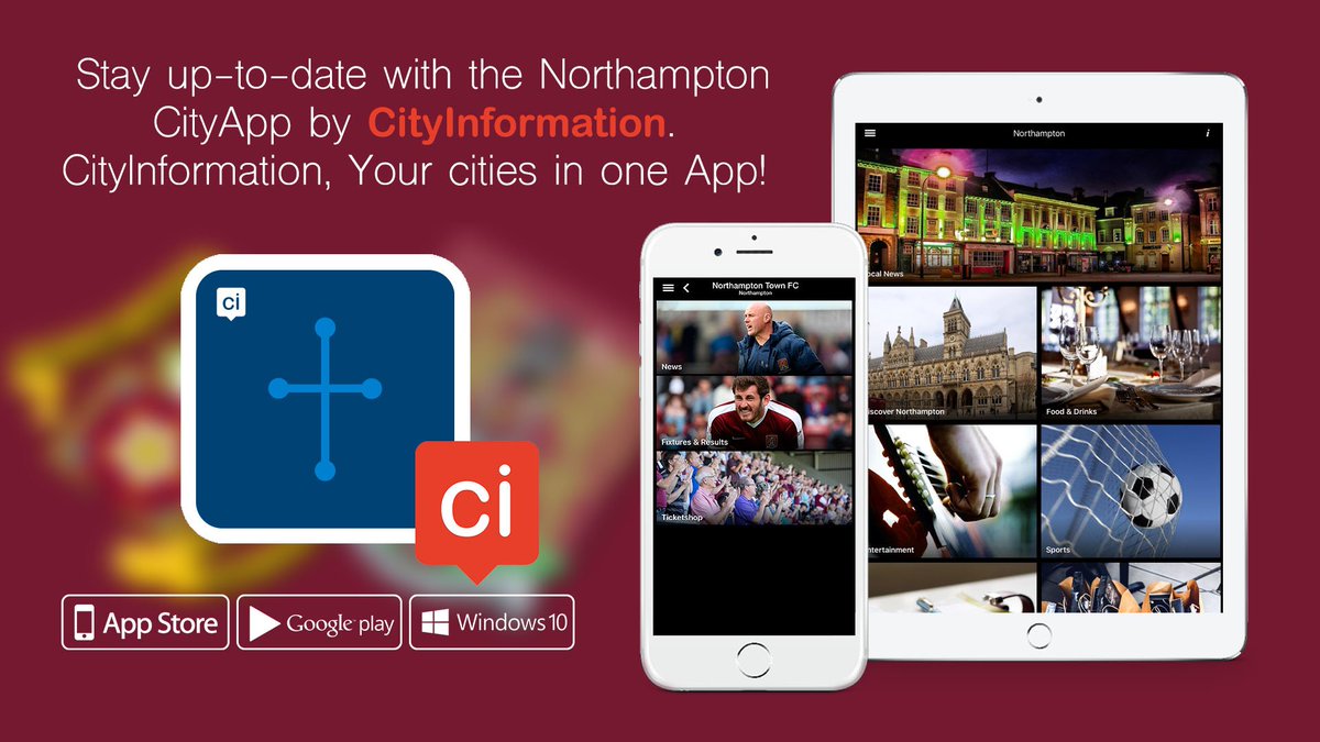 NeillFriedman's tweet image. @CI_Apps Northampton now proud to have @ntfc on board our pages. Download the app for free onelink.to/ne96za Your City in one app.