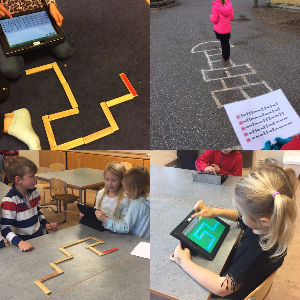 Jossanna's tweet image. #codeweek2016 fortsätter! Klass #1brun kodar varandra samt kodar med kaplastavar. Intressant och lärorikt! #runbacka #solskol