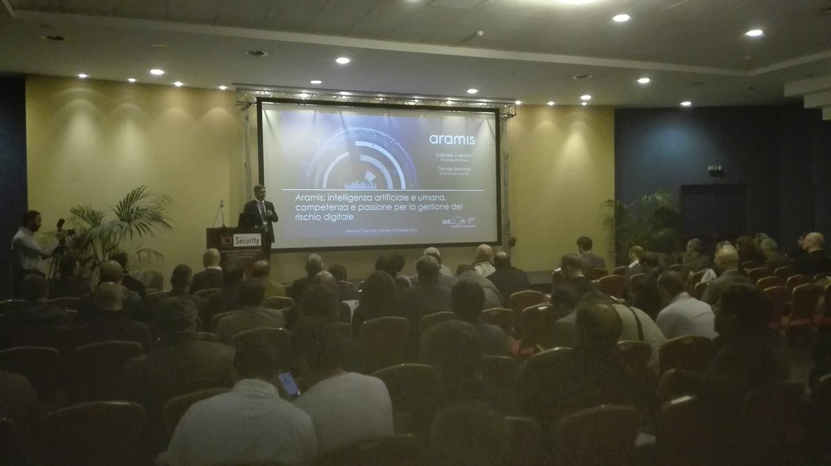 ICTSecurityMag's tweet image. Gabriele Liverziani Pre Sales Eng per @aizoongroup #Aramis: prodotto di #networksec monotoring per identificazione #attacchi @ForumICTSec