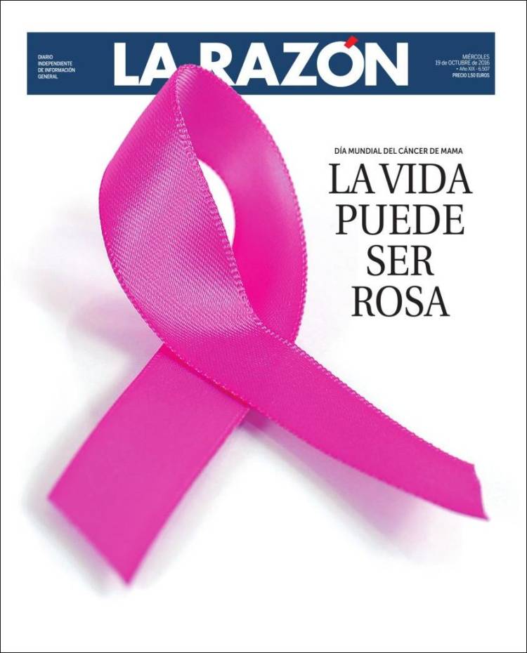 judithcelma_cm's tweet photo. @larazon_es destaca hoy en portada el #DiaMundialContraelCancerdeMama https://t.co/x3Lxbx6uPB