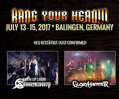 The billing is growing: @gloryhammer confirmed for BANG YOUR HEAD!!! 2017 and Sanctuary confirmed for BYH!!! Warm Up Show!