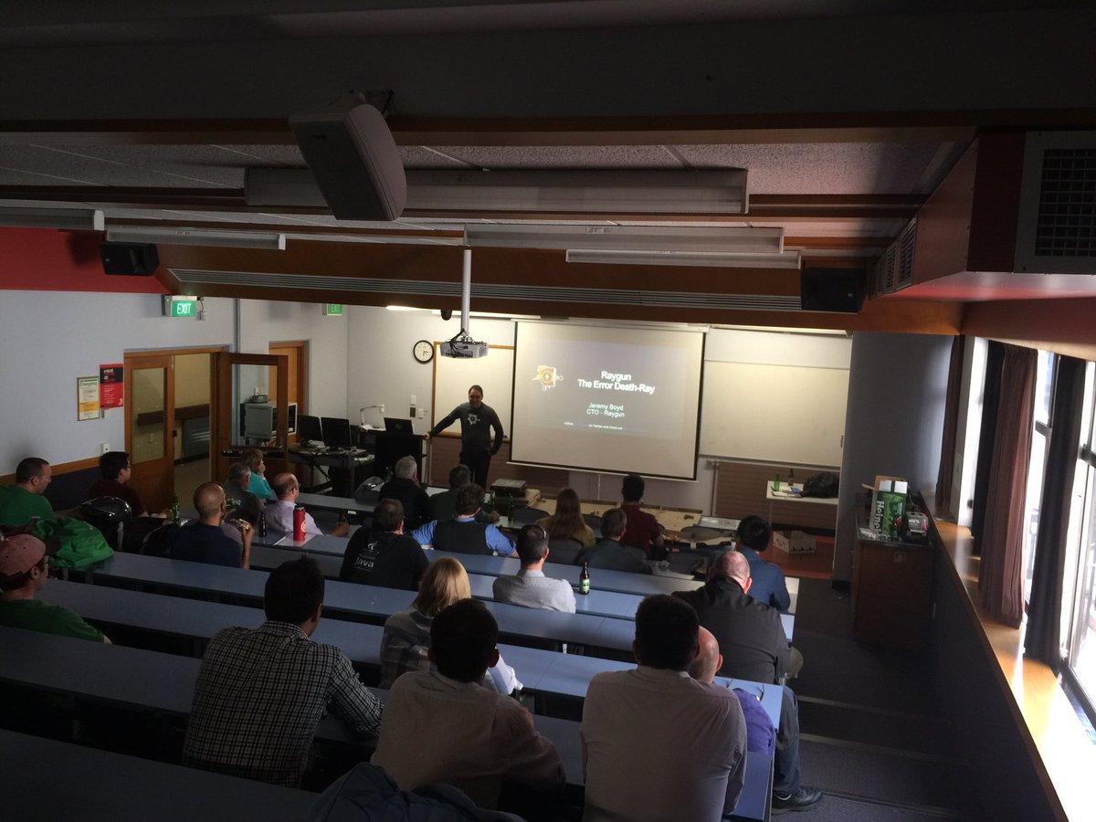 TheHybridDBA's tweet image. Tonight @ChristchurchSQL UG combined with .NET UG & Agile A G and heard from Jeremy Boyd from RayGun Great session,fantastic product.#DevOps