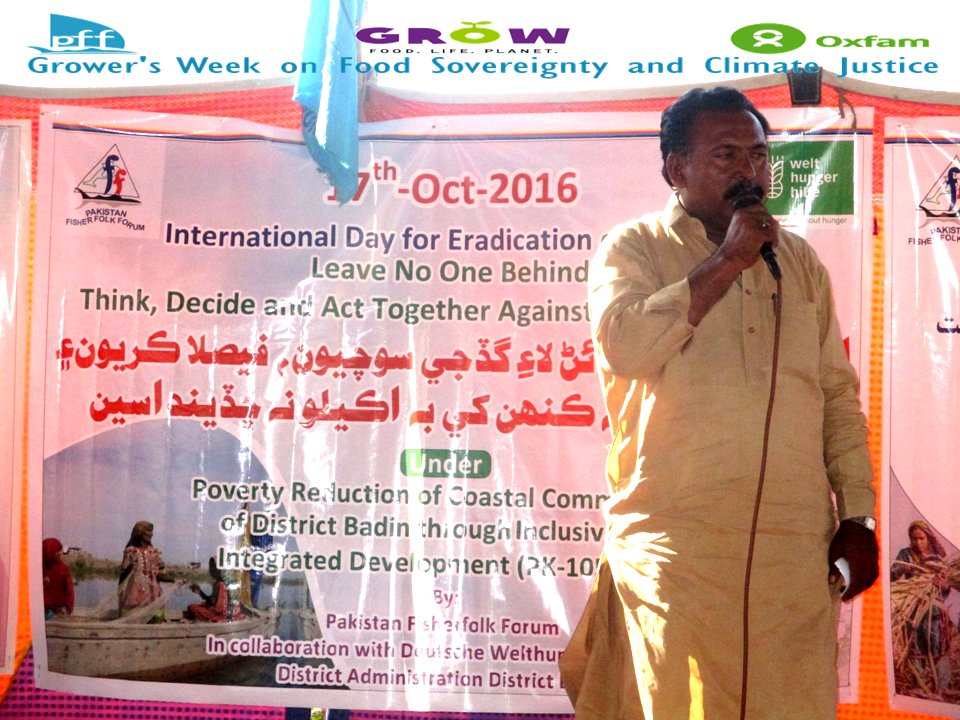 PFFinfo's tweet photo. Grower's Week on Food Sovereignty and Climate Justice, Community Awareness Gathering,  at Village Pir Alam Shah, District Badin. https://t.co/Qwbu2oIX73